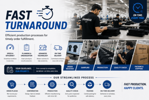 Fast Turnaround Efficient production processes for timely order fulfillment.